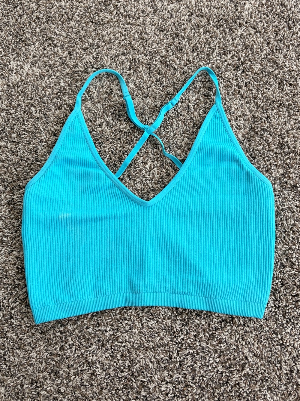 Aerie Ribbed Blue Bralette